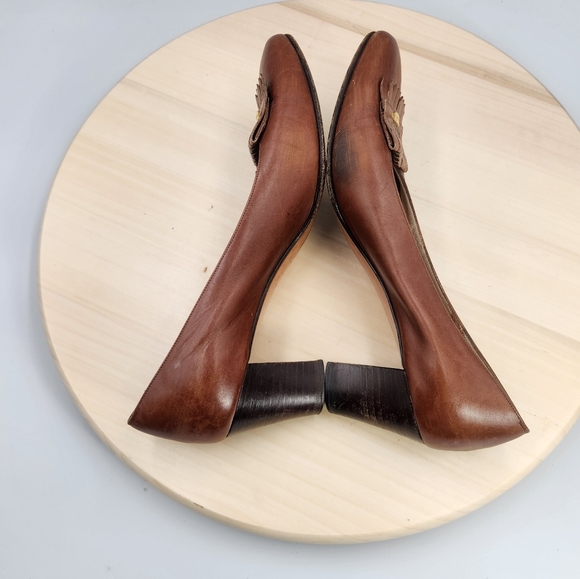 Salvatore Ferragamo Womens Leather Heels sz 7AA - Picture 5 of 14